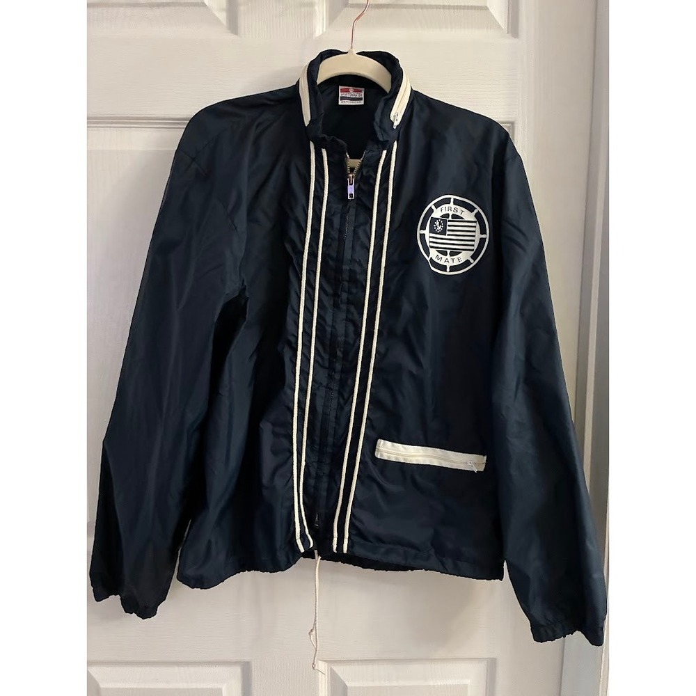 Vintage SportsMaster First Mate Windbreaker Jacket 70's navy blue